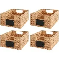 Rectangular Storage Baskets 4 Pack with Chalkboard - Cream