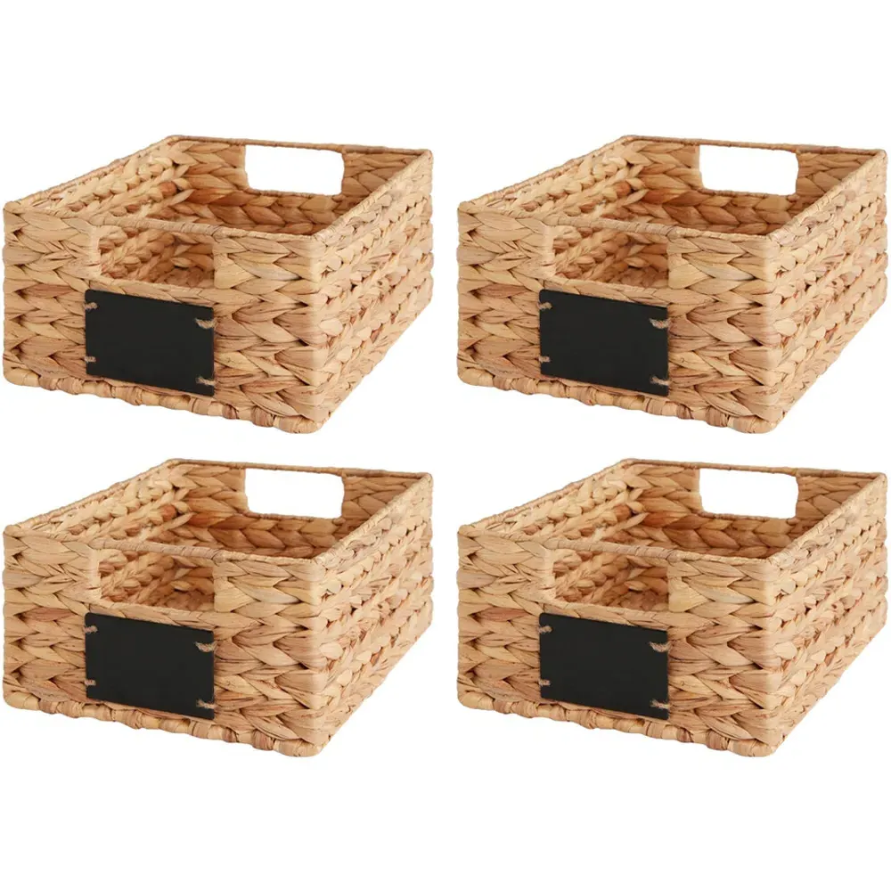 Rectangular Storage Baskets 4 Pack with Chalkboard - Cream image