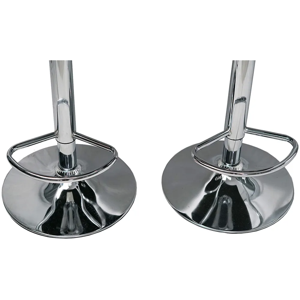 Swivel Bar Stool Set of 2 with Gas Lift - Dark Grey, Faux Leather