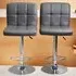 Swivel Bar Stool Set of 2 with Gas Lift - Dark Grey, Faux Leather