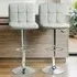 Swivel Bar Stool Set of 2 with Gas Lift - Light Grey, Faux Leather