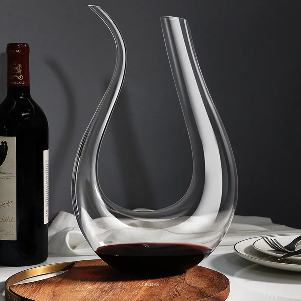 U Shaped Glass Wine Decanter 1.5L - Clear