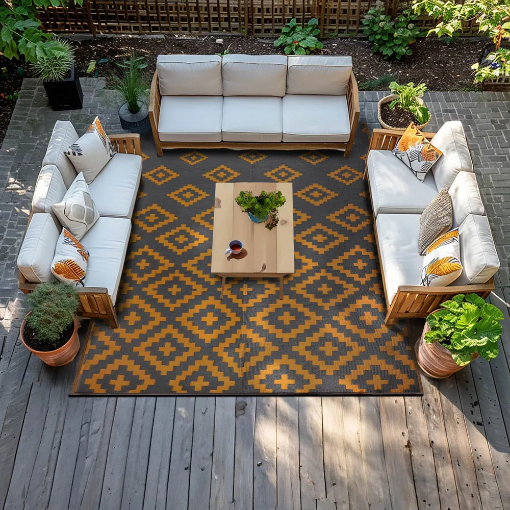 Bettina Outdoor Rug - Charcoal Grey, Recycled Plastic