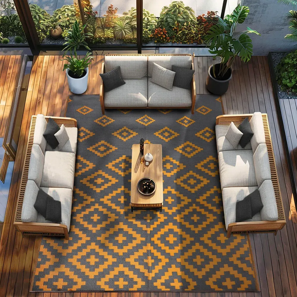 Bettina Outdoor Rug - Charcoal Grey, Recycled Plastic