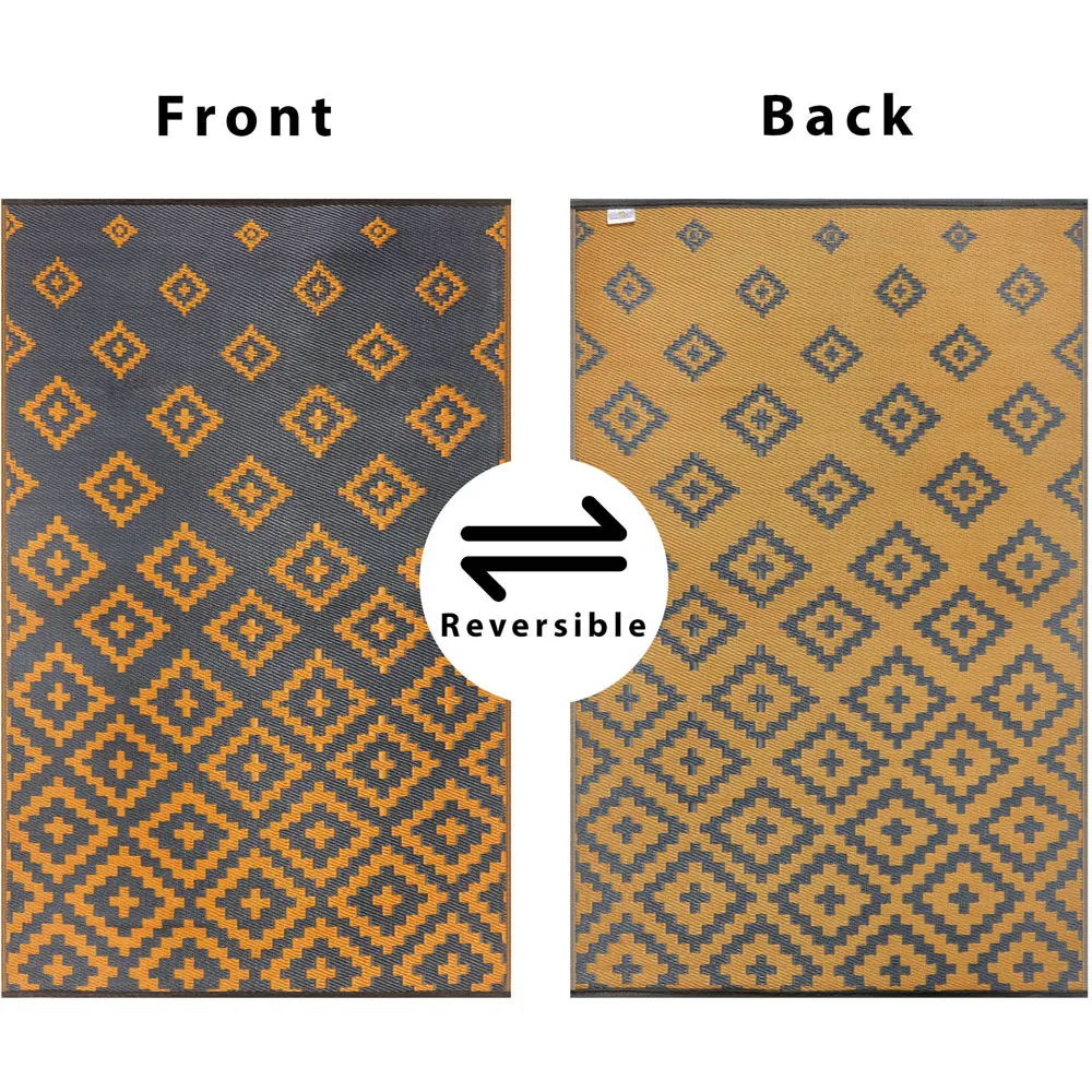 Bettina Outdoor Rug - Charcoal Grey, Recycled Plastic