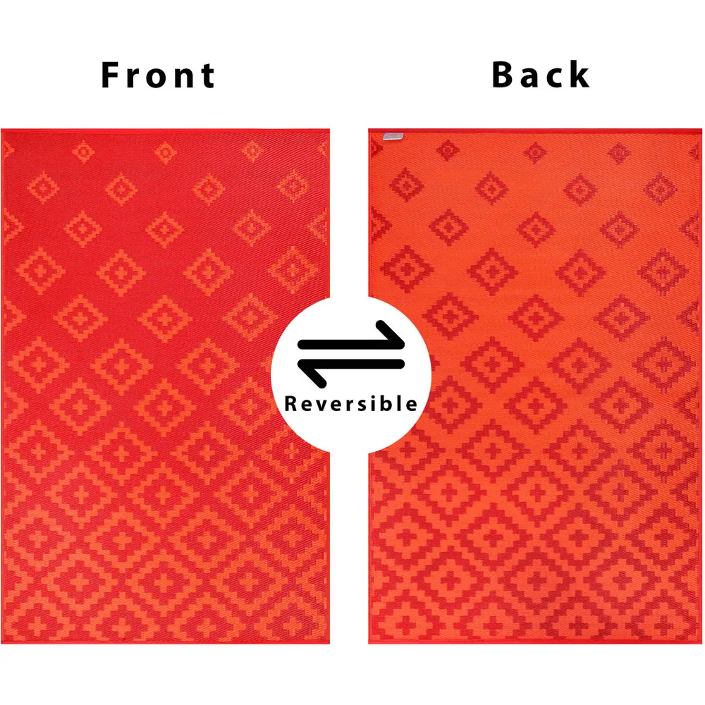 Bettina Outdoor Rug - Red, Recycled Plastic