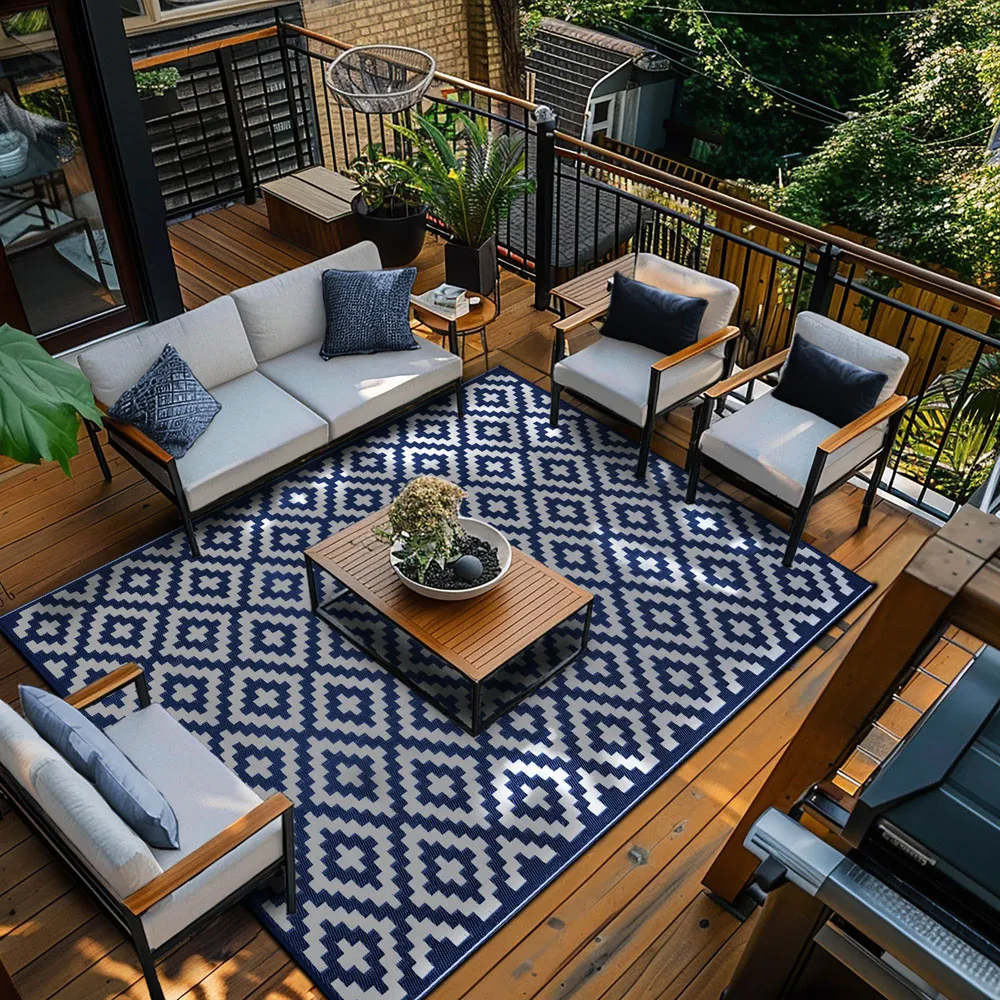 Nirvana Outdoor Rug - Navy Blue