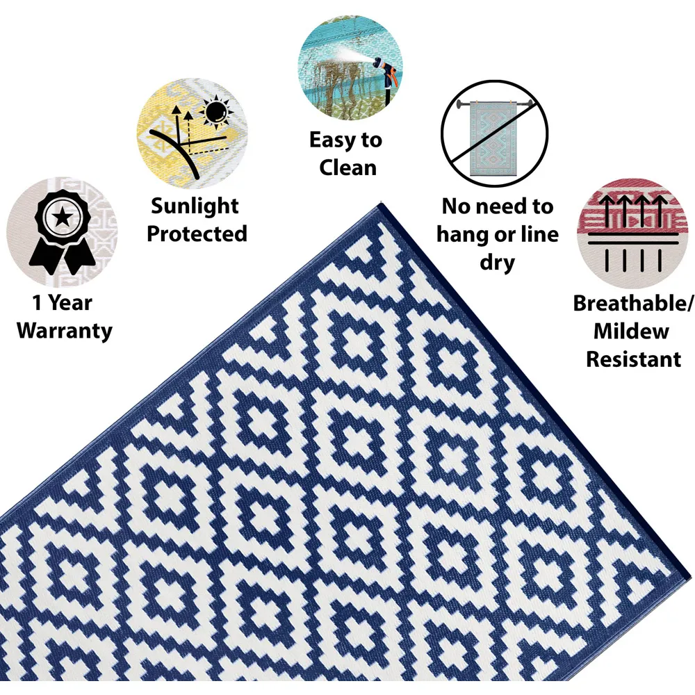 Nirvana Outdoor Rug - Navy Blue