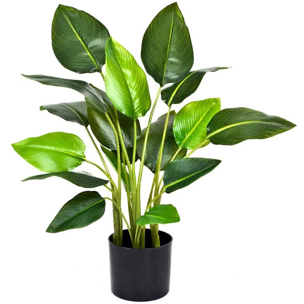 Artificial Bird of Paradise Plant in Plastic Pot - Green image