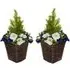 Artificial Petunias Dark Rattan Planters 60cm 2 Pack - Multi