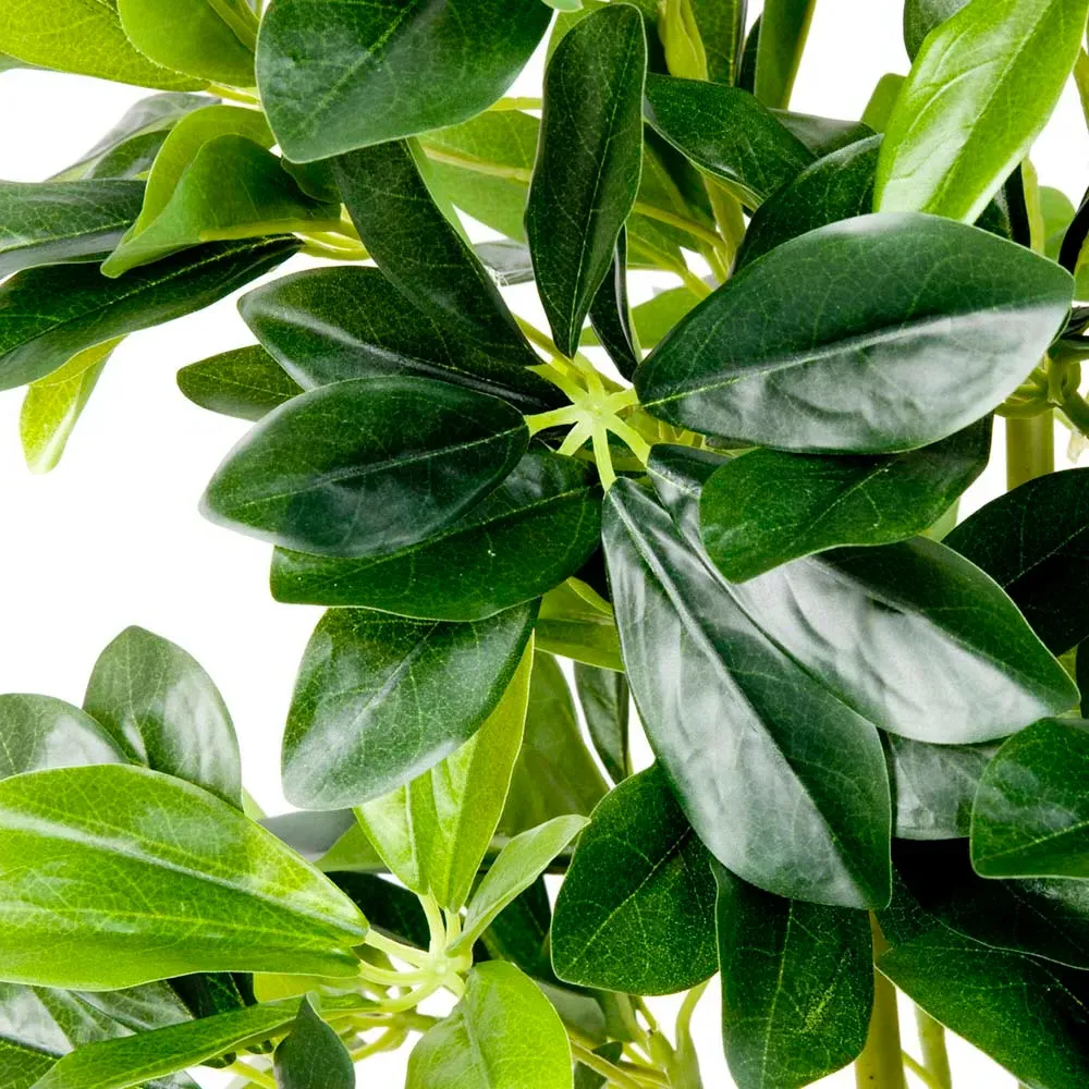 Artificial Schefflera Indoor Plant in Black Pot - Green