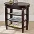 3 Shelf Swivel Top Side Table - Mahogany