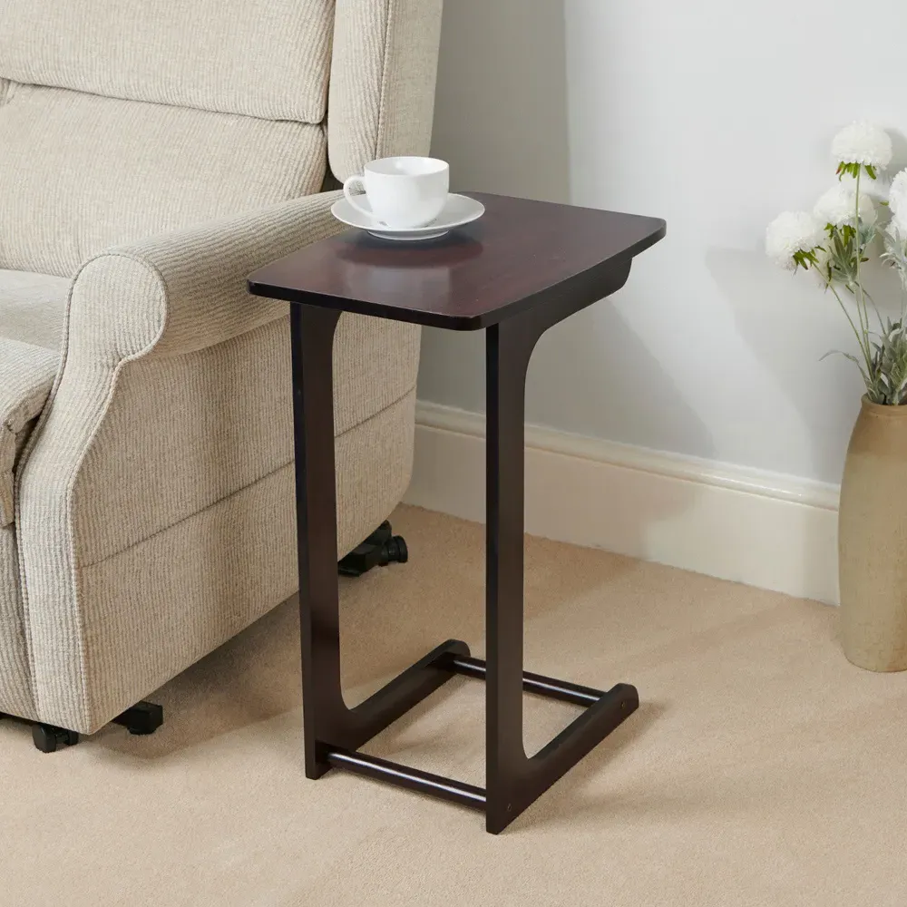 C-Shaped Side Table - Brown, Mahogany Veneer