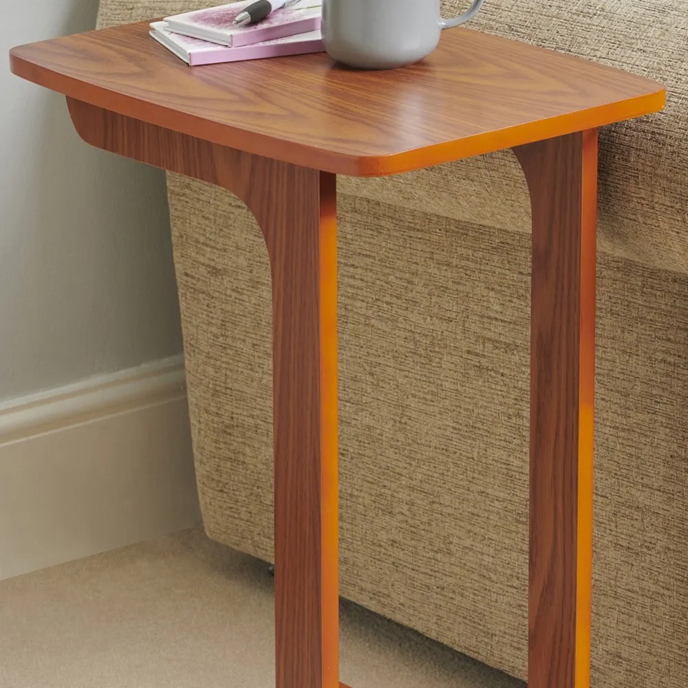 C-Shaped Sofa Side Table - Blonde, Oak Veneer