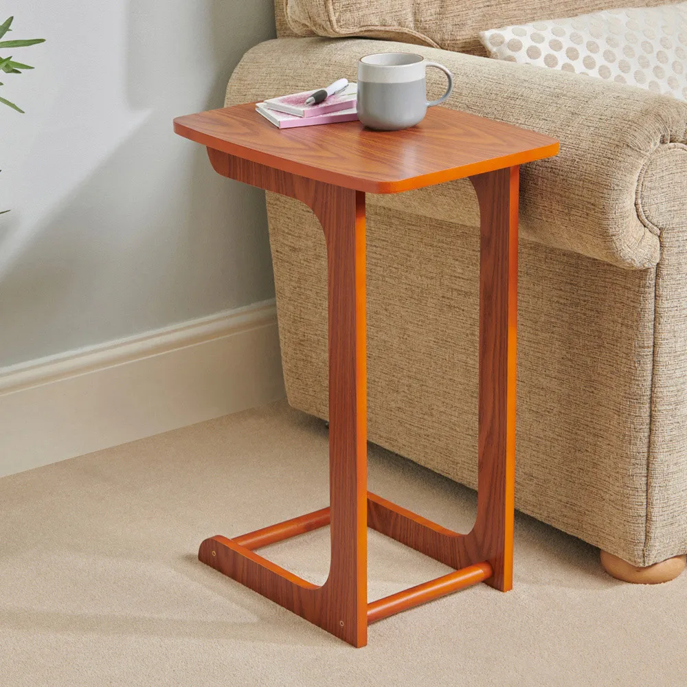 C-Shaped Sofa Side Table - Blonde, Oak Veneer