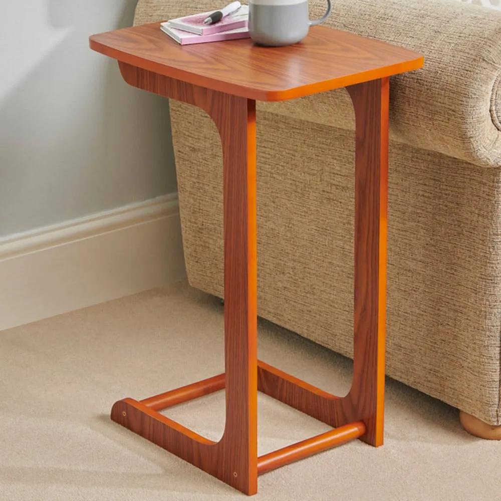 C-Shaped Sofa Side Table - Blonde, Oak Veneer