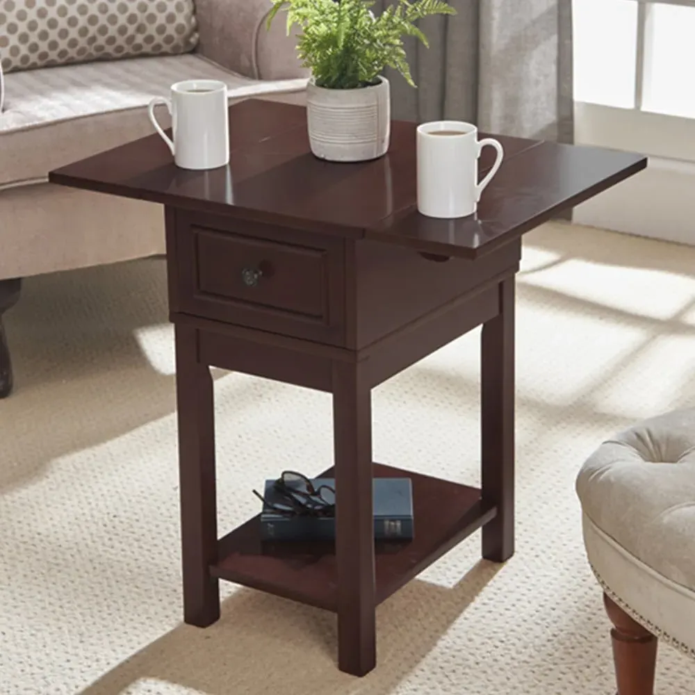 Drop Leaf Side Table with Drawer - Mahogany image