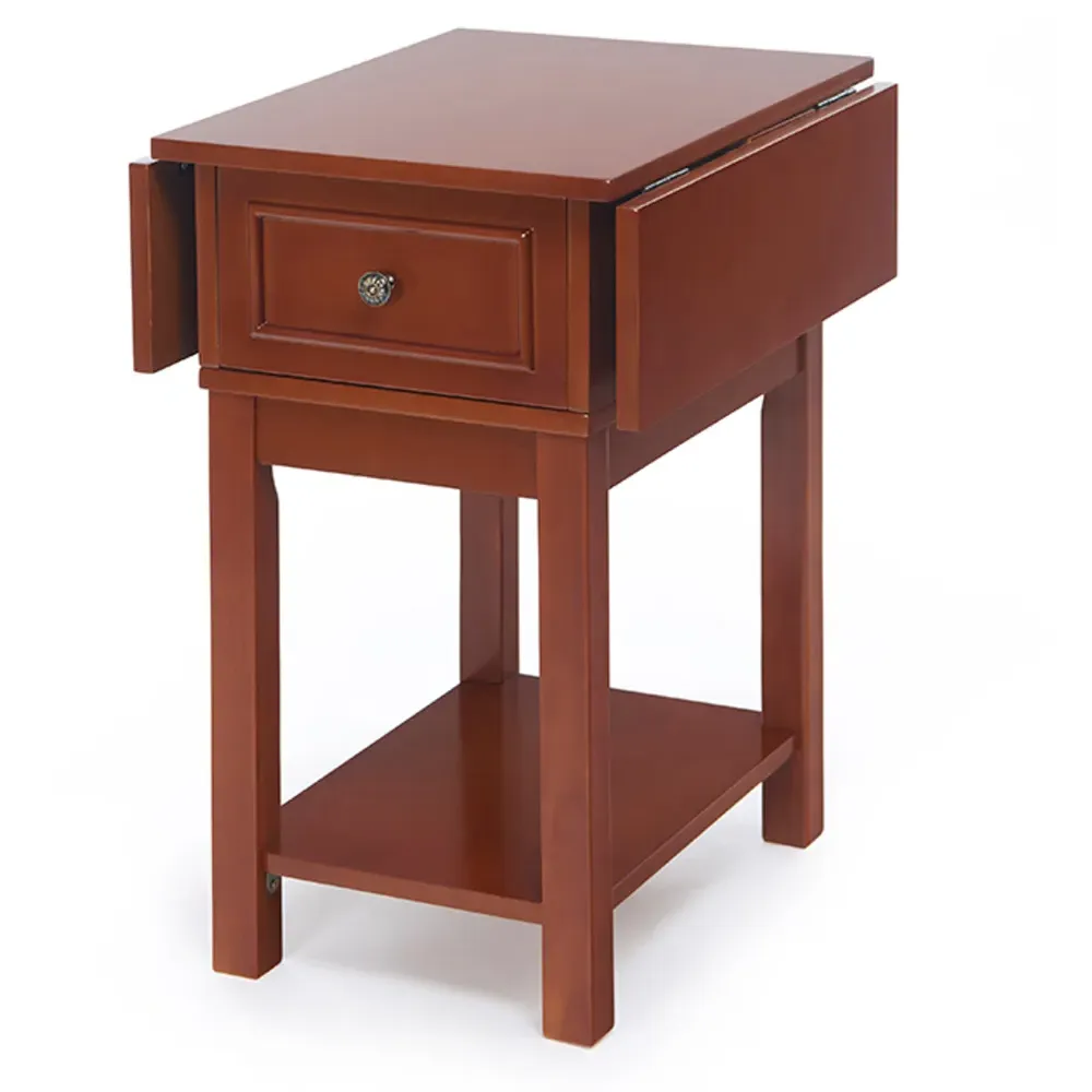 Drop Leaf Side Table with Drawer - Oak