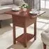 Drop Leaf Side Table with Drawer - Oak