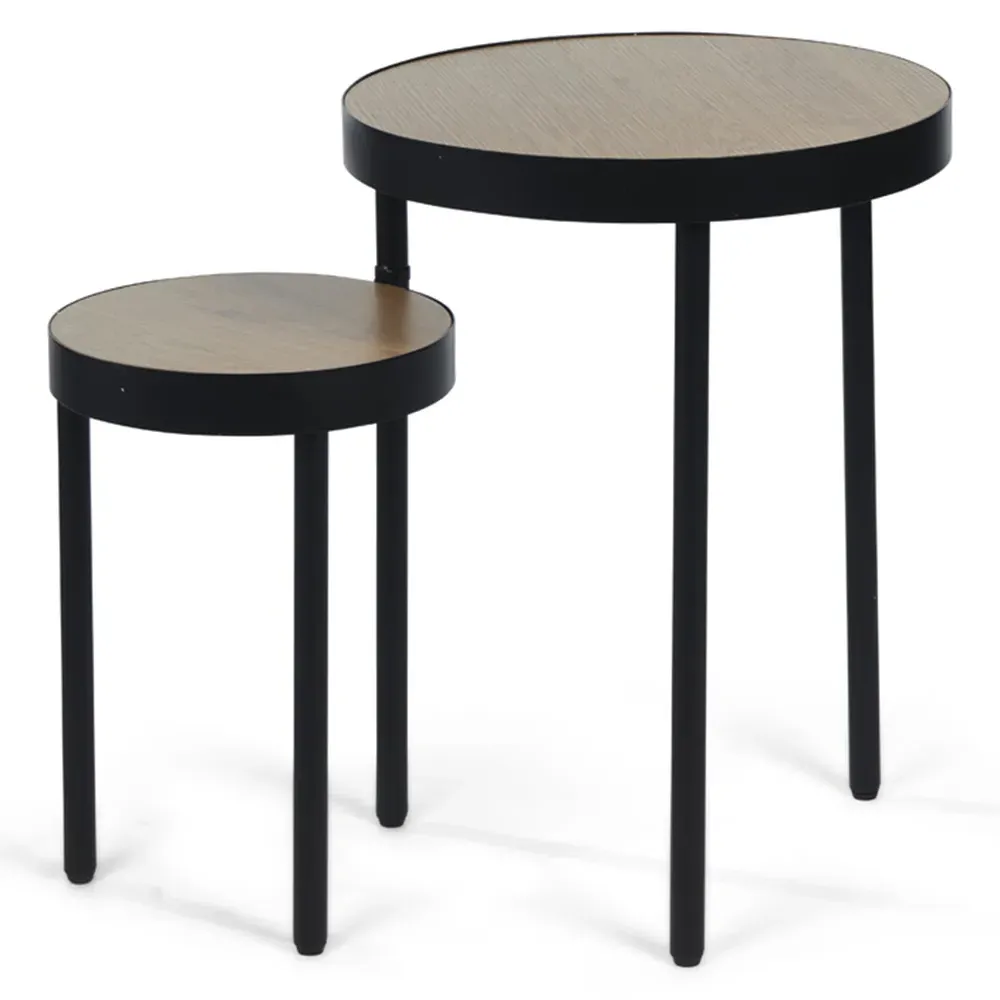 Duo Rotating Nesting Tables - Brown