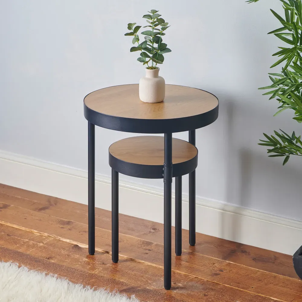 Duo Rotating Nesting Tables - Brown