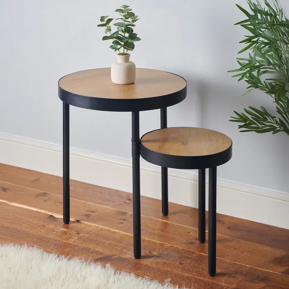 Duo Rotating Nesting Tables - Brown