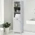 Tall Storage Cabinet with Drawer - White