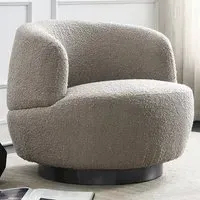 Swivel Accent Chair - Mink, Boucle