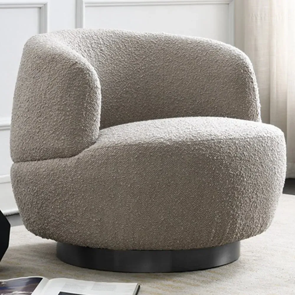 Swivel Accent Chair - Mink, Boucle image