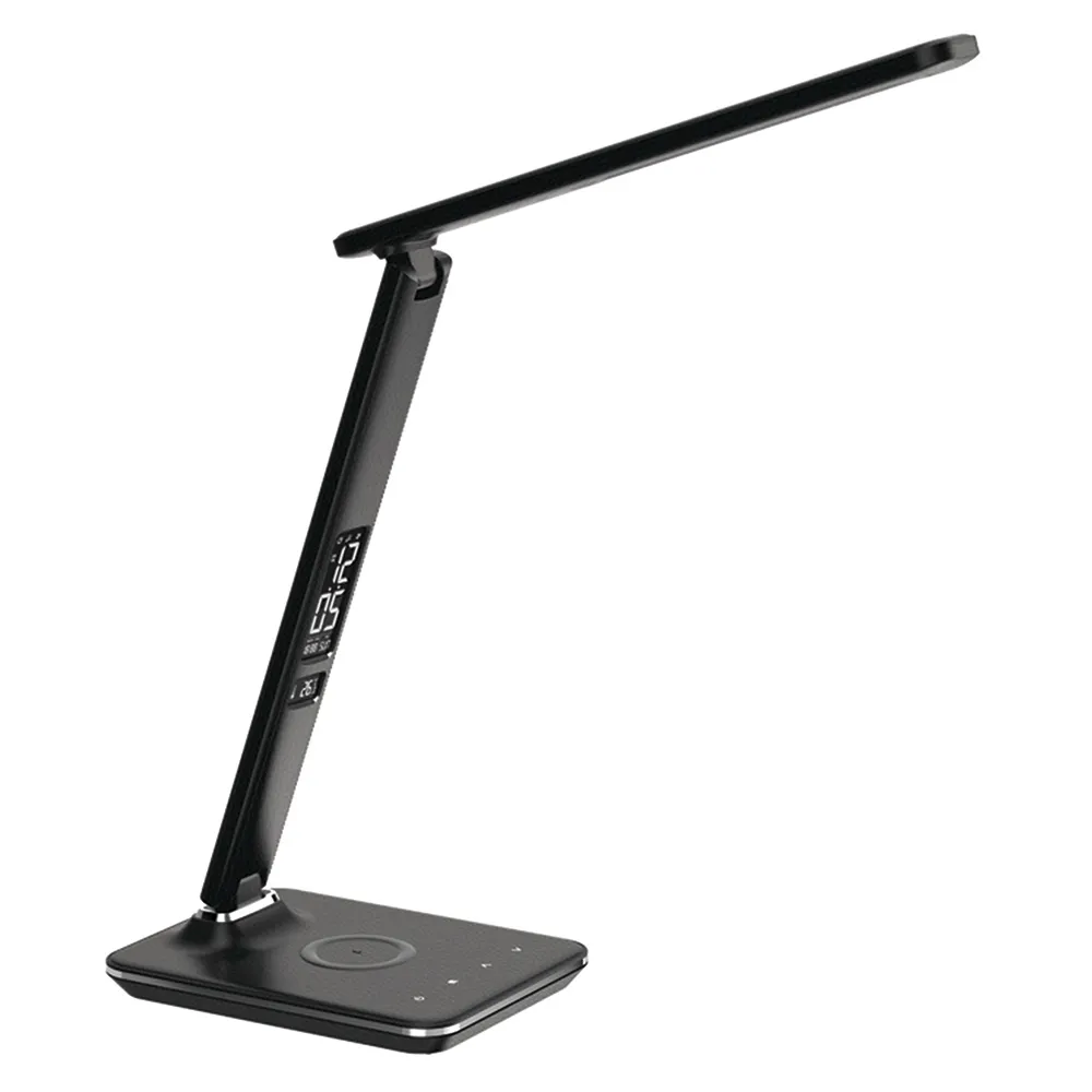 Ares LED Desk Lamp with Wireless Charging - Black