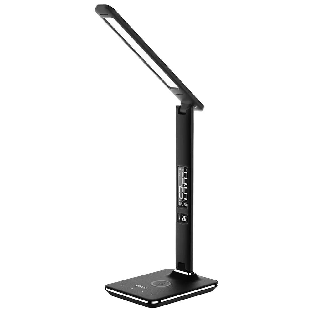 Ares LED Desk Lamp with Wireless Charging - Black image