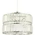 2 Tier Pendant Shade with Clear Acrylic Prism - Silver