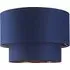 2 Tier Pendant Shade with Copper Inner - Blue, Cotton