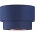 2 Tier Pendant Shade with Copper Inner - Blue, Cotton