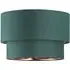 2 Tier Pendant Shade with Copper Inner - Green, Cotton