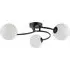 3 Arm Ceiling Light with Swirl Glass Spheres - Black