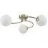 3 Arm Ceiling Light with Swirl Glass Spheres - Gold, Brass