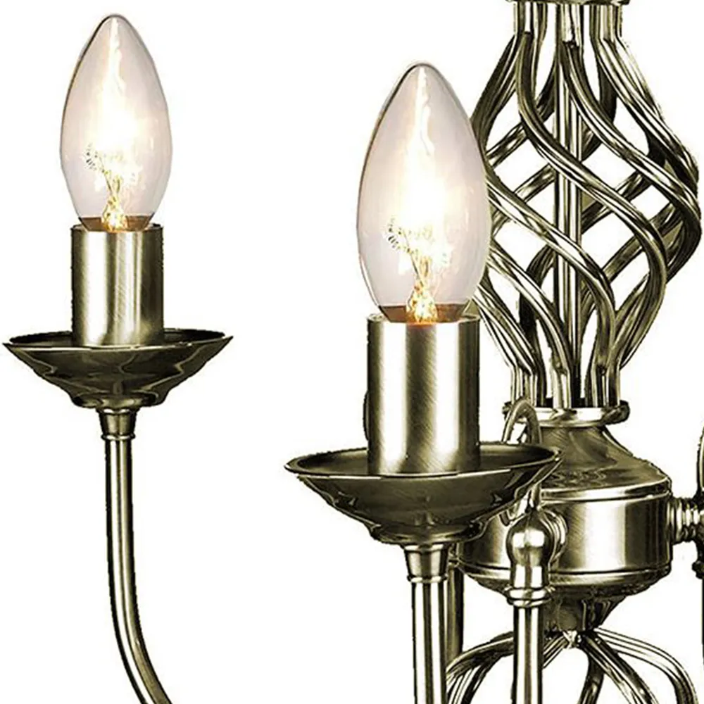 3 Arm Twist Knot Pendant Light - Antique Brass