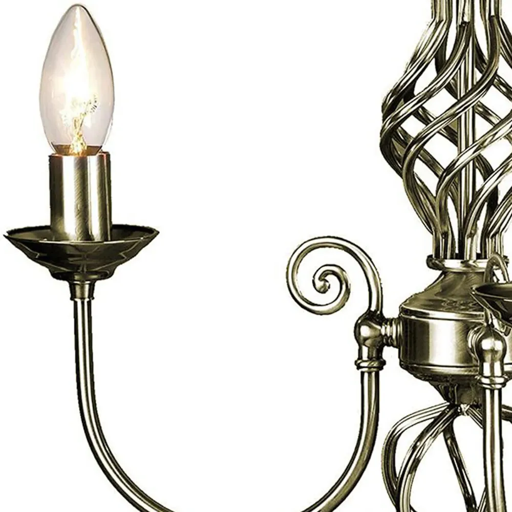 3 Arm Twist Knot Pendant Light - Antique Brass