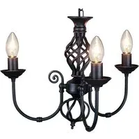 3 Arm Twist Knot Pendant Light - Black