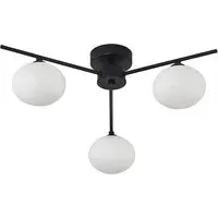 3 Branch Ceiling Light Fitting - Black