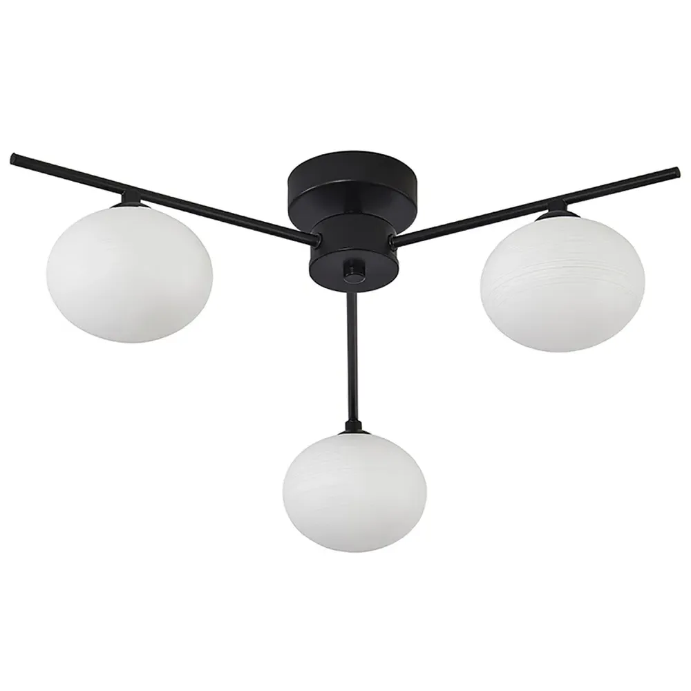 3 Branch Ceiling Light Fitting - Black image