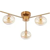 3 Branch Ceiling Light Fitting - Gold