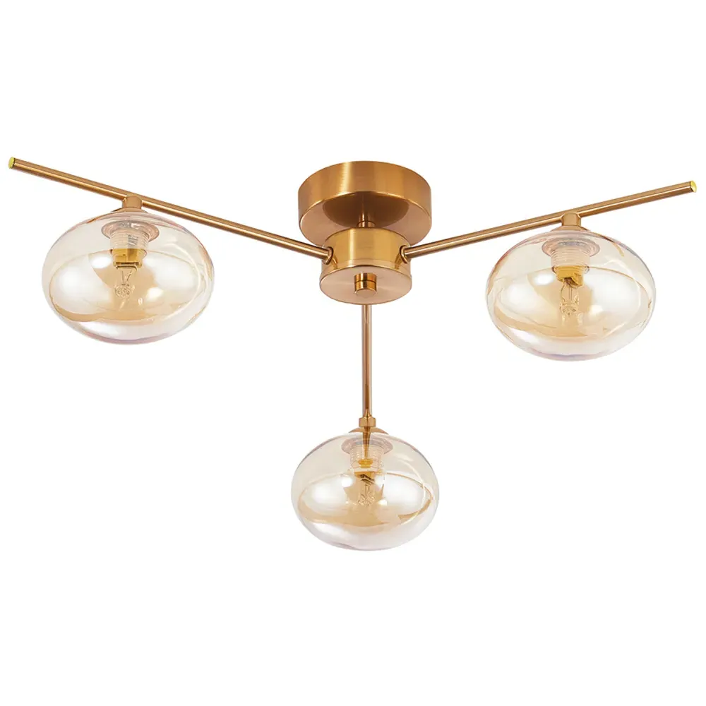 3 Branch Ceiling Light Fitting - Gold