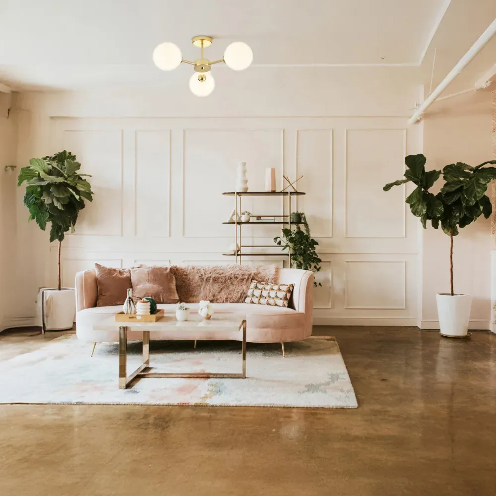 3-Light Ceiling Light with Globe Shade - Gold, Glass