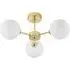3-Light Ceiling Light with Globe Shade - Gold, Glass