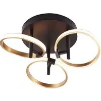 3-Ring Halo LED Ceiling Light Fitting - Gold