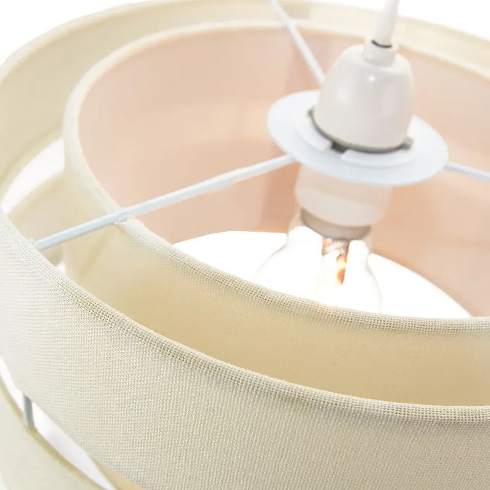 3 Tier Pendant Shade - Cream, Linen