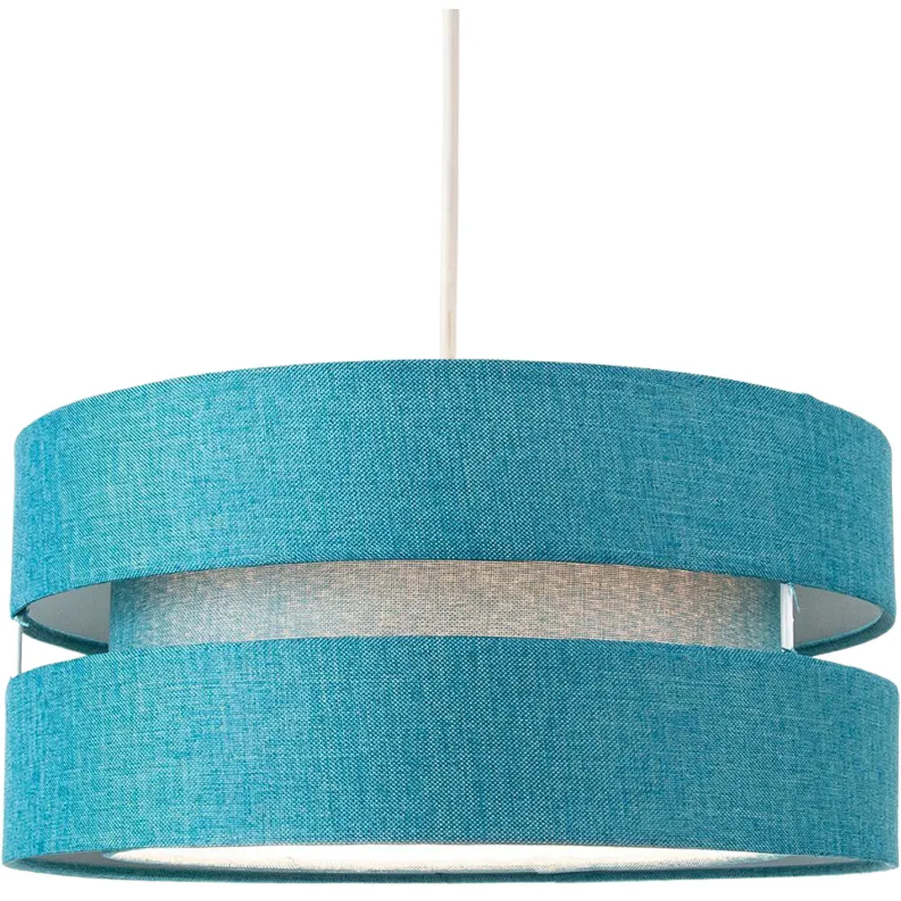 3 Tier Pendant Shade - Teal, Linen