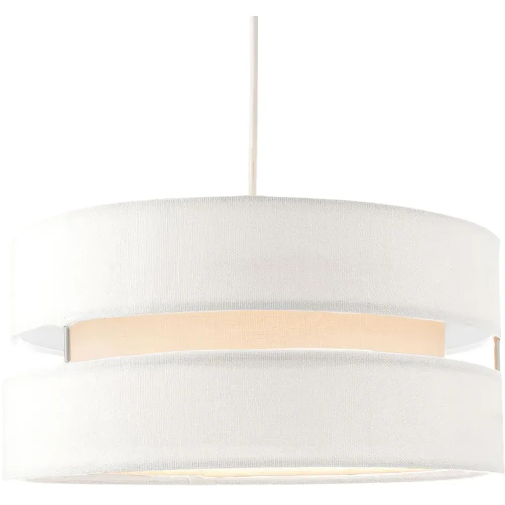 3 Tier Pendant Shade - White, Linen